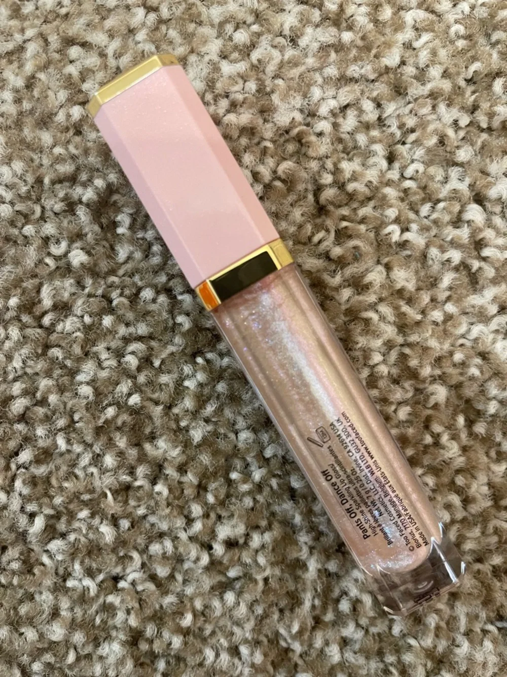 Too Faced Iridescent Pink Shimmer Lip Gloss in color Pants off, Dance off - Picture 2 of 2
